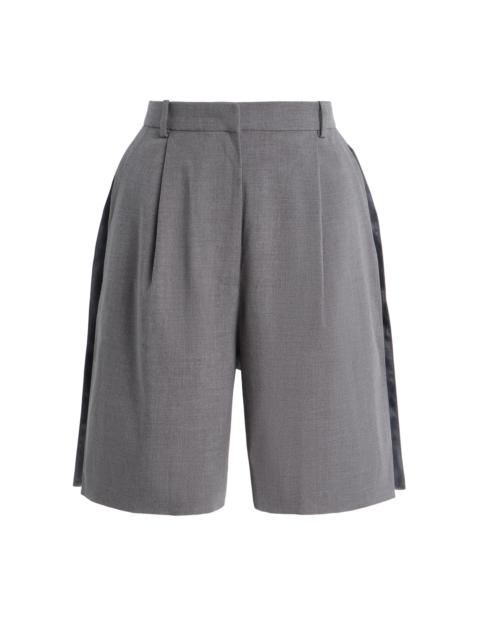 Slit Wool-Blend Shorts grey