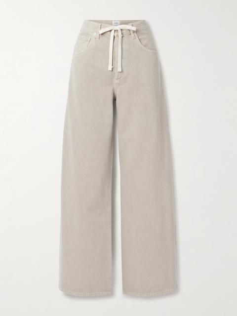 Brynn Drawstring Mid-rise Wide-leg Jeans