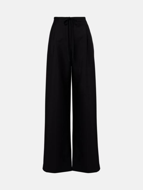 Wool and mohair wide-leg pants