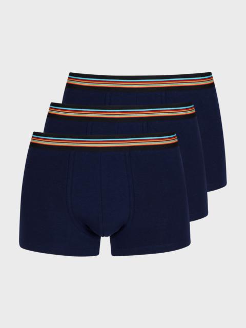 Navy 'Signature Stripe' Waistband Boxer Briefs Three Pack