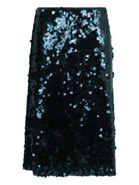 Bias sequin-embellished midi skirt