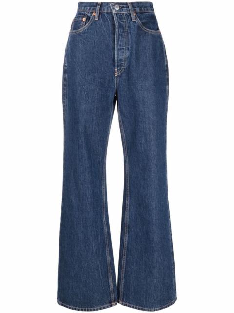 high-waisted bootcut jeans