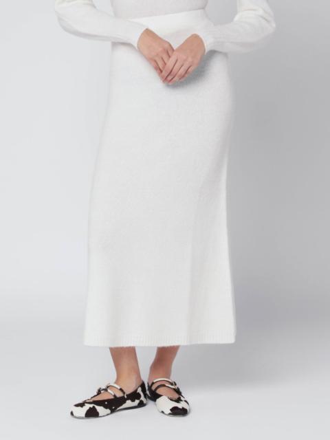 Ivory skirt in stretch cashmere knit