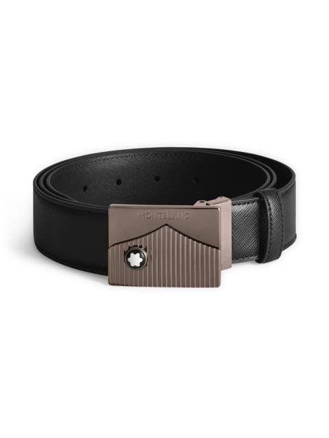 Black 35 mm leather belt
