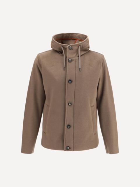 Hooded button-front Jacket