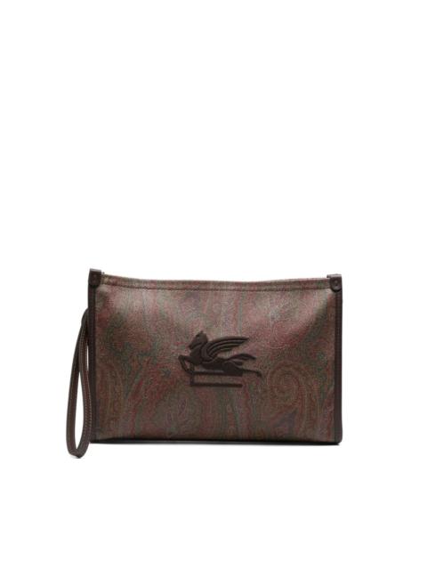 Paisley Pegasus cotton clutch bag