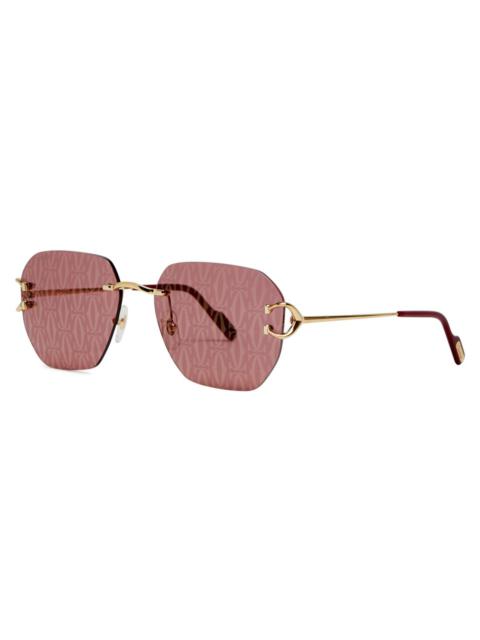 Cartier Signature C De Cartier Printed Rimless Sunglasses