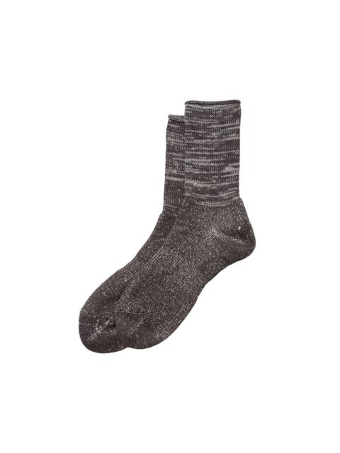 Washi Pile Crew Socks Charcoal