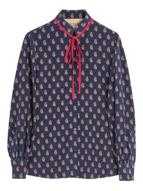 paisley-print silk shirt