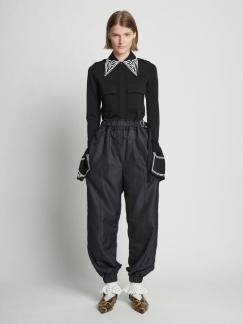 Silk Nylon Taffeta Pull on Pant