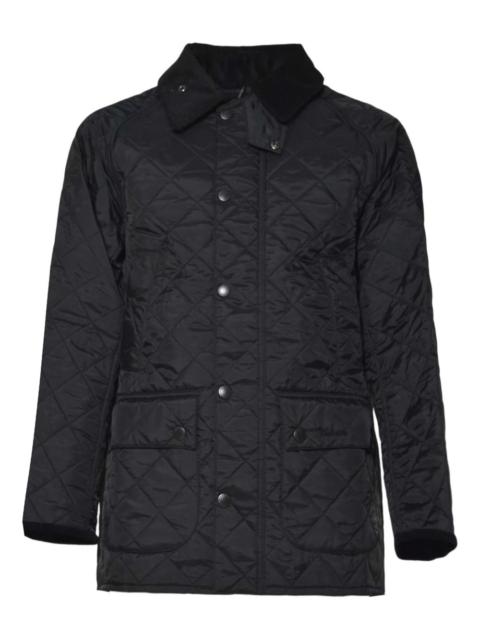 quilted corduroy-collar coat