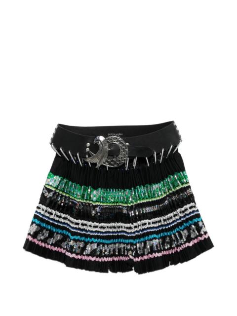 Starbites belt embellished mini skirt