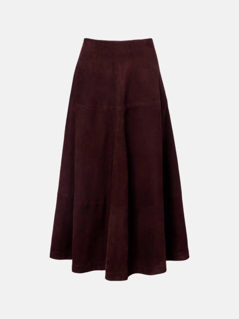 Opera leather maxi skirt