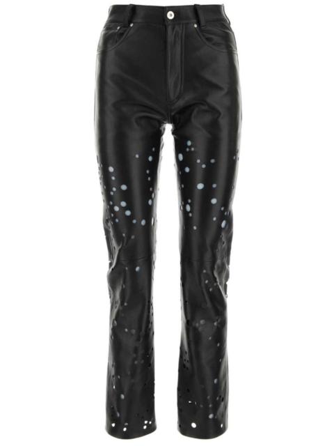 laser-cut leather trousers