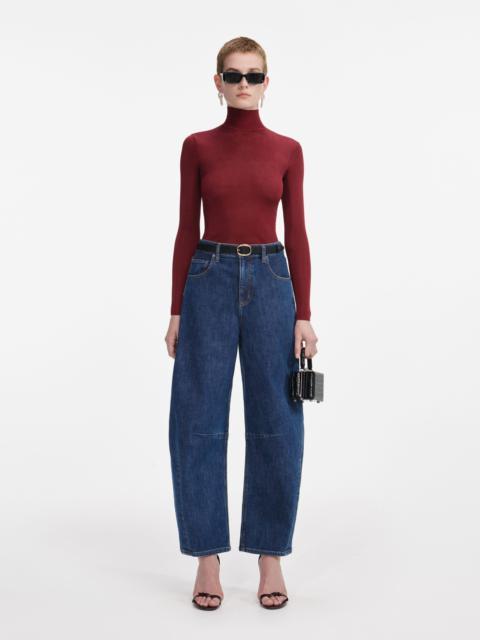 Burgundy Viscose Knit Top