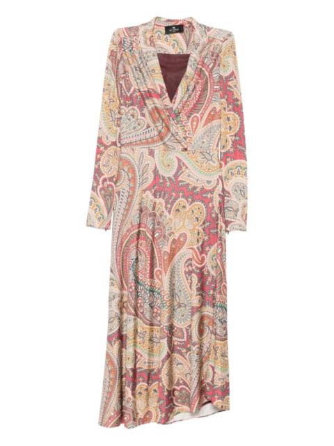 paisley wrap dress