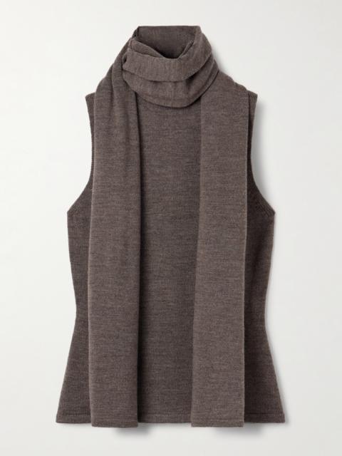 Canal Scarf-detailed Wool Turtleneck Top