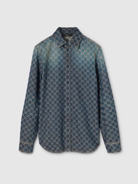 GG cotton denim jacquard shirt