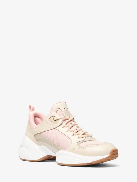 Bowie Signature Logo and Leather Trainer