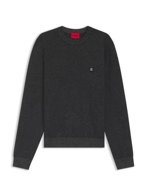 KNITTED SWEATER WITH STACKED LOGO