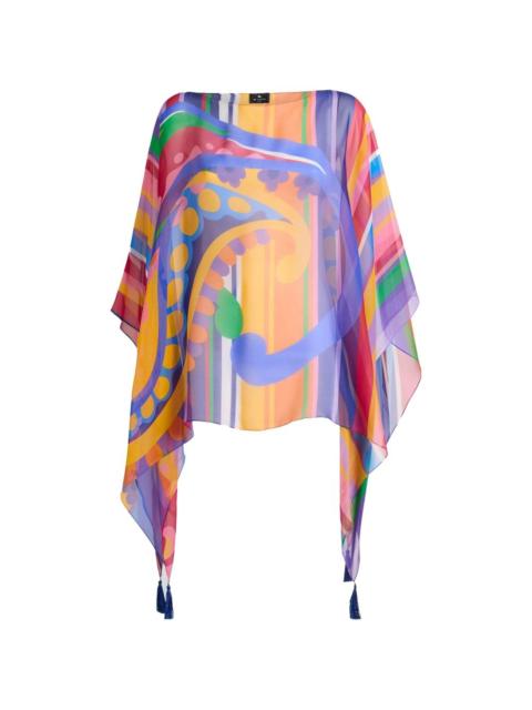 printed poncho blouse