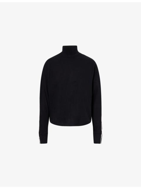 Rona High-Neck Stretch-Woven Top