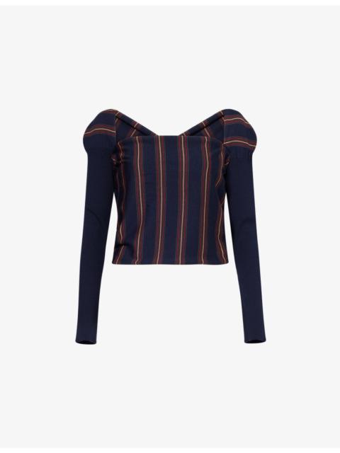 Striped Cropped Wool Top