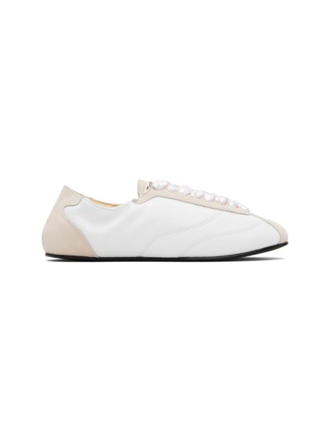 White Silk Tennis Sneakers