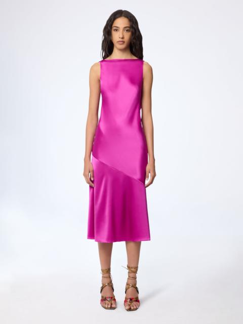 Pink Mermaid Midi Dress With Open Back