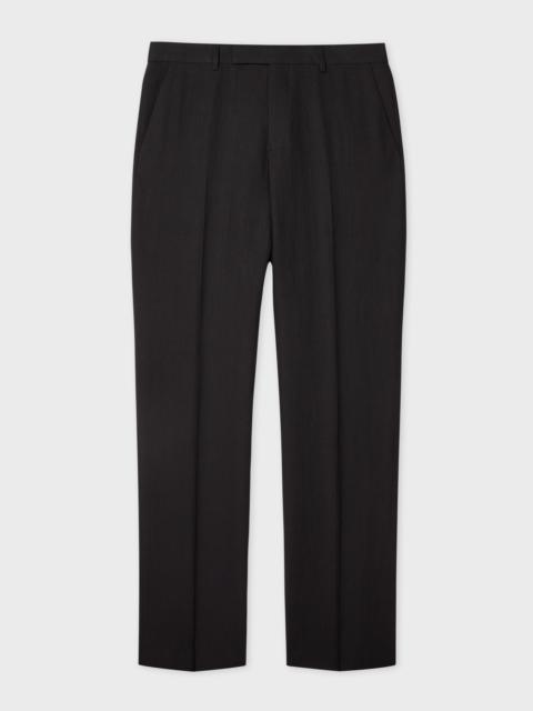 Tapered-Fit Dark Navy Linen Trousers