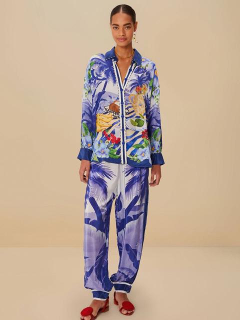 Blue Fresh Table Scarf Pajama Pants