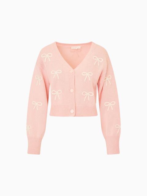 Francette Cotton Bow Embroidered Cardigan