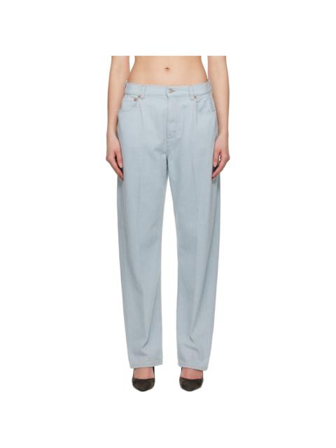 Blue Straight Kick Pocket Boyfriend Jeans