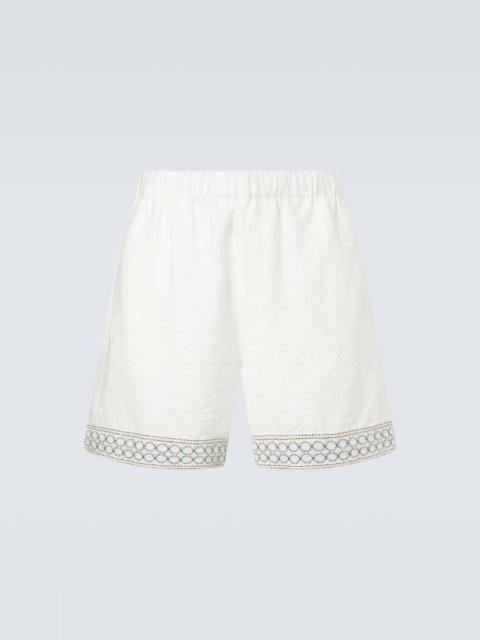Crochet-trimmed Bermuda shorts