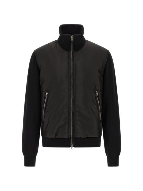 padded merino wool bomber jacket