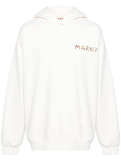 logo-print cotton hoodie