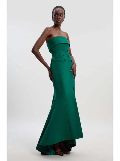 Petite Polished Tailored Bandeau Tux Maxi Dress