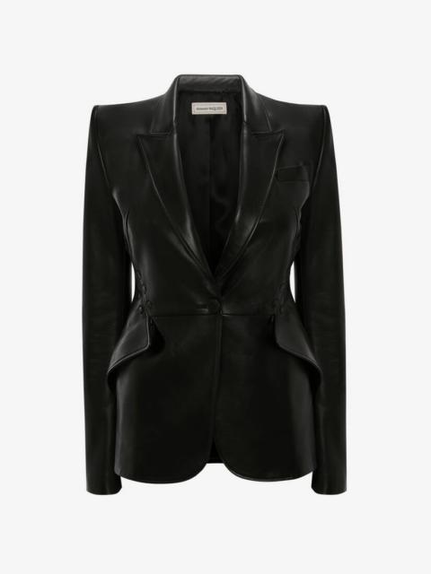 Couture Stitch Leather Jacket in Black