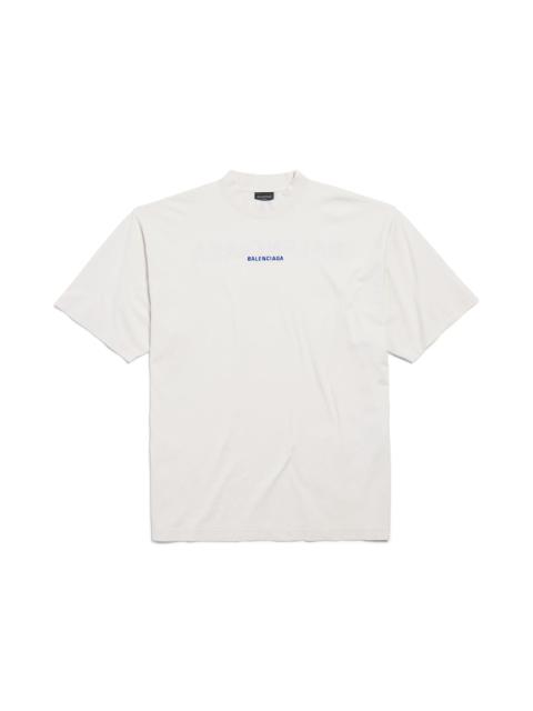 Balenciaga Back T-shirt Medium Fit in Dirty White/blue
