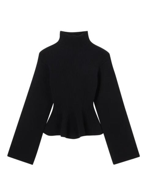 ribbed high-neck sweater