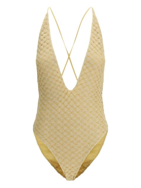 V-neck criss cross swimsuit
