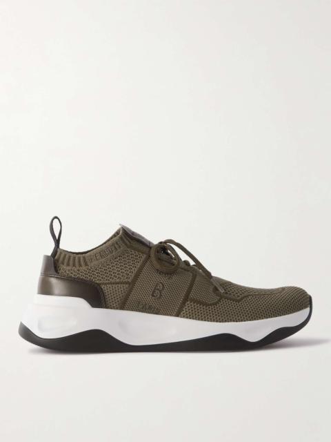 Shadow Venezia Leather-Trimmed Stretch-Knit Sneakers