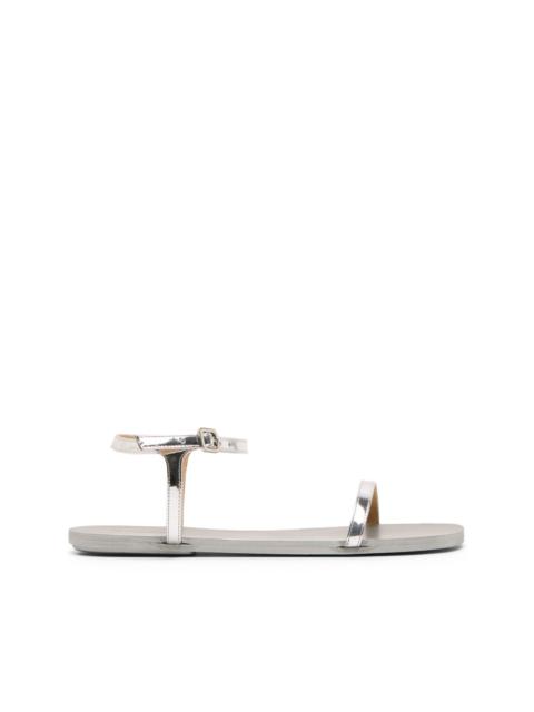 metallic-leather sandals
