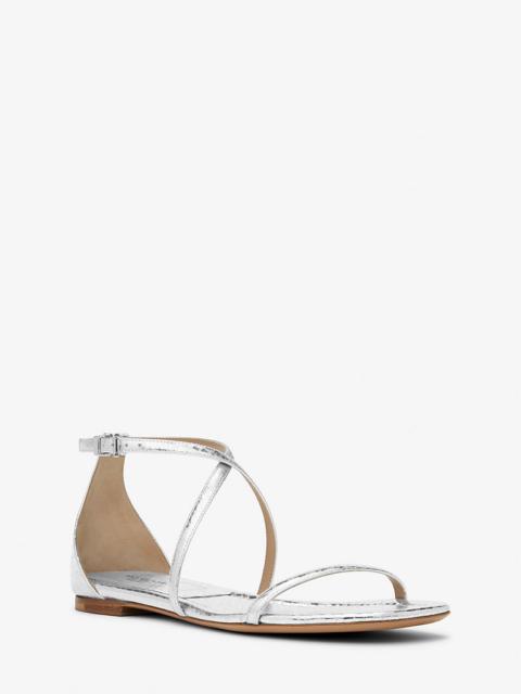 Polly Metallic Python Embossed Leather Sandal