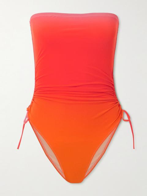 Sessantadue Strapless Ruched Dégradé Swimsuit