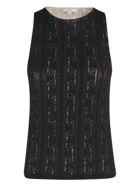 lace-pattern vest