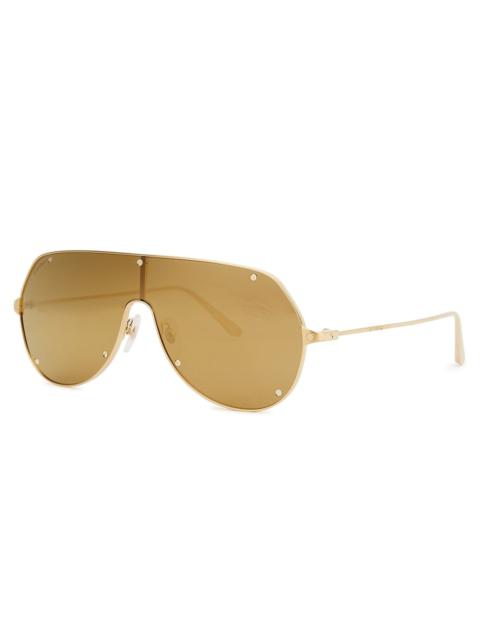 Cartier Santos De Cartier Gold-tone Mask Sunglasses, Sunglasses, Gold