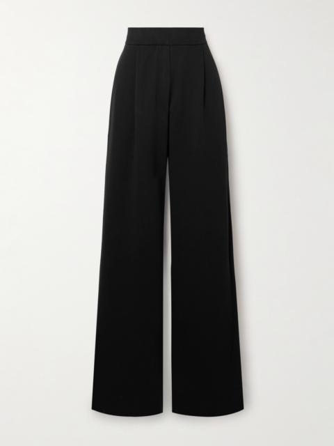 Pleated Cotton-jersey Wide-leg Pants