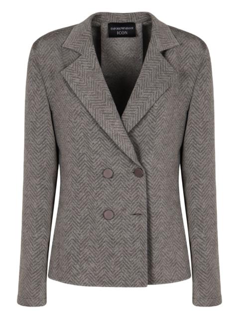 herringbone double-breasted jacket