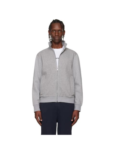 Gray Zip-Up Mercerized Stretch-Cotton Piqué Sweatshirt